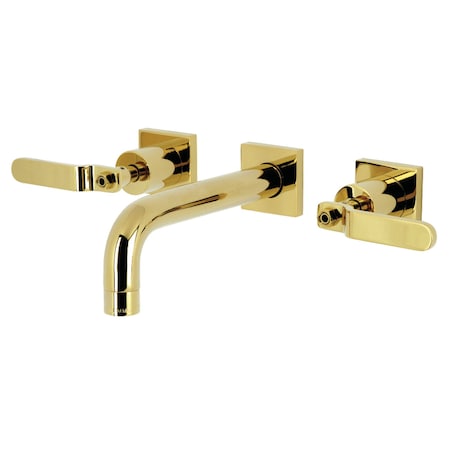 Kingston Brass Double-Handle Wall Mount Bathroom Faucet, Polished Brass KS6122KL