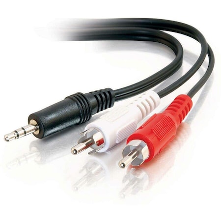 C2G 12FT VALUE SERIES&TRADE; ONE 3.5MM STEREO MALE TO TWO RCA STEREO MALE Y-CABLE 39943