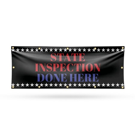 Signmission State Inspection Done Here, 48 Inch x 120 Inch, Vinyl Banner B-120-30866