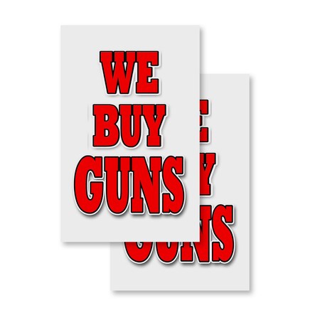 Signmission We Buy Guns, Vinyl Decals Only 24 Inch x 36 Inch, Vinyl Decal, 2PK DSB-2436-2PACK-WeBuyGuns