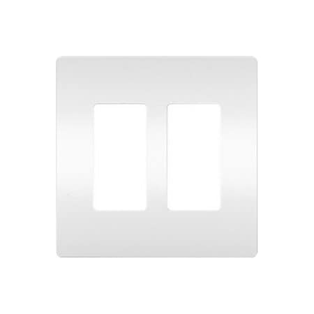 Zoro Select Rocker Wall Plate, Number of Gangs: 2 Plastic, Smooth Finish, White RWP262W
