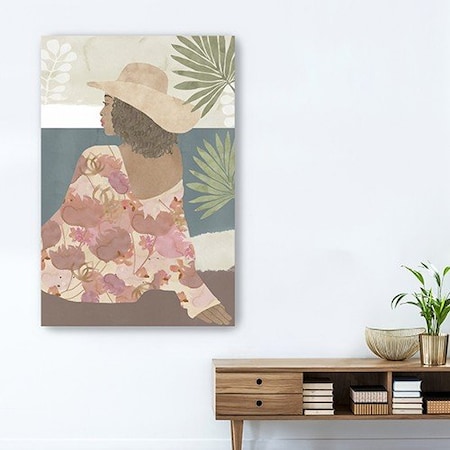 Homeroots Bohemian Terracotta Lady Unframed Print Wall Art 398995