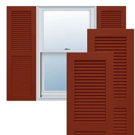 Ekena Millwork True Fit PVC Two Equal Louver Shutters, Pepper Red, 18W x 65H, PR TFP101LVF18X065MR