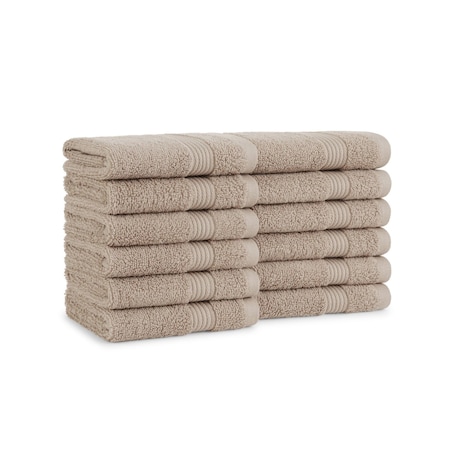 Arkwright Home Host & Home Washcloth 13x13 Beige - Pack of 12, 12PK P-WC-HH-1313-BG