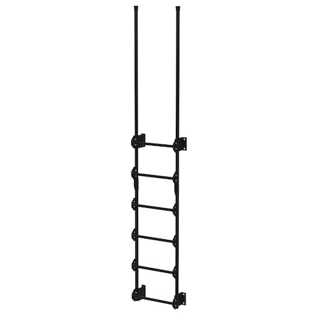 Vestil Steel Walk Through Dock Ladder 6 Step 300 Lb. Capacity Black DKL-6-BK