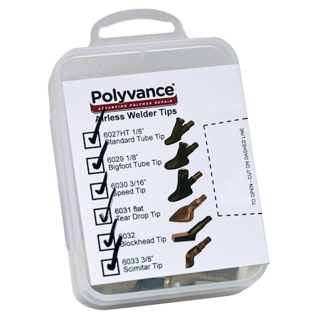 Polyvance Airless Plastic Welder Welding Tip Assortment 6026