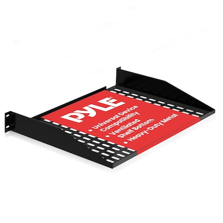 Pyle Pyle 19-Inch 2U Server, Vented Shelves for Good Air Circulation, Cantilever, Wall Rack, Black PLRSTN22U