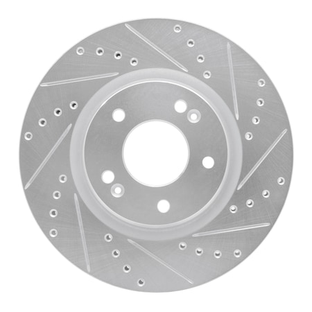 Dynamic Friction Co DFC Brake Rotor - Drilled and Slotted - Silver 631-03066R