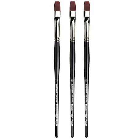 Da Vinci TOP-ACRYL Bright Red-Brown Brush, Synthetic, Acrylic & Oil, Flat, Series 7185K, Size 1, 3PK VA-7185K_1