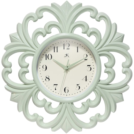 Infinity Instruments Wisteria Wall Clock, Meadow Mist, 15.5" 20331MM-4561