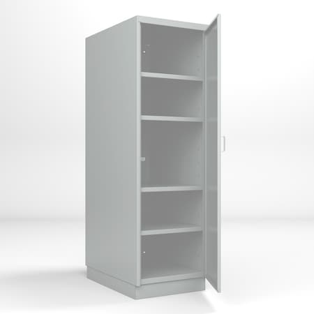 Pucel Heavy Duty Storage Locker, Single Door, 24inW x 36inD x 74inH, 4inBase, Adjustable Shelves, Gray DLCU-2436-1-AS-B