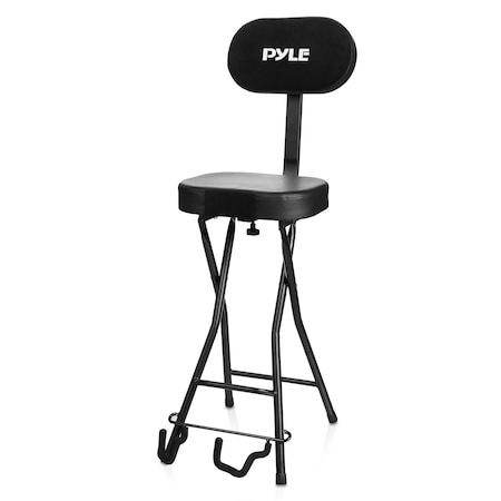 Pyle PyleAdjustable Guitar Seat, Built-in Stand, EVA Foam, Non-Slip Rubber Feet, 300 lbs Capacity PYG60