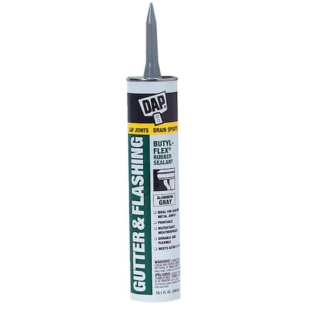 Butyl-Flex 10.1 Oz Aluminum Gray Gutter & Flashing Butyl Flex Rubber Sealant 18185