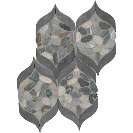 Daltile Pebble Oasis Natural Stone Petal Pebble Mosaic 15in x 11in in Tumbled Coastal, 11PK PB30PETLPBLMSTM