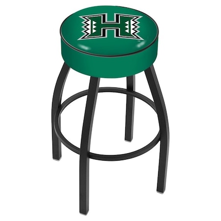 Holland Bar Stool Co 30" 4" Hawaii Cushion Seat, Blk Wrinkle Base Swivel Bar Stool L8B130Hawaii