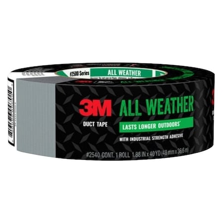Scotch 3M Duct Tape, 40 yd L, 1.88 in W, Polyethylene Backing, Gray 2540