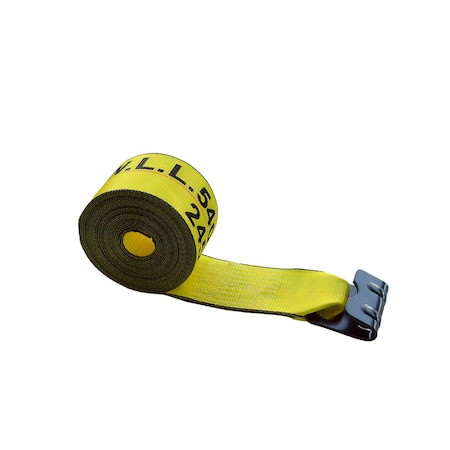 Tie 4 Safe 4'' x 50' Winch Straps w/ Black Flat Hook WLL: 5,400 lbs. Yellow TWS41-50M12N-Y-C-1