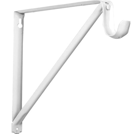 Knape & Vogt Shelf and Rod Bracket, 150 lb, Steel, Powder-Coated RP-0044-BWT