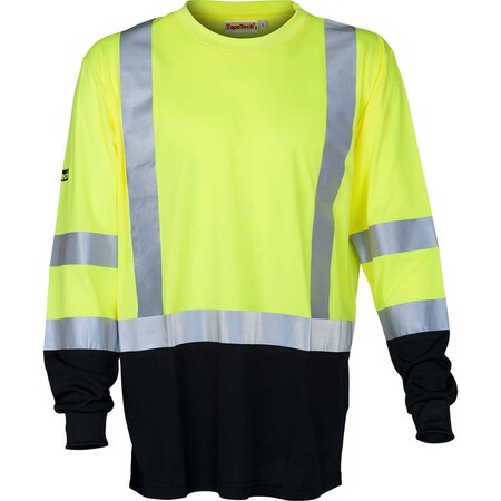 Tapetech High Visibility Safety Shirt, Taped, Black Bottom, LS - XXL PWW-HV-TBY-LS-4