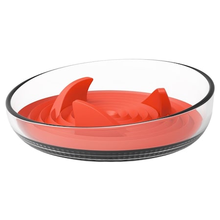 Petpurifiers Cirlicue Shark Fin Shaped Modern Slow Feeding Pet Bowl, Orange - One Size PE3177720