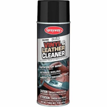 Sprayway Vinyl & Leather Cleaner with oil of mink, 16oz, 12PK SW990