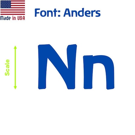 Aacc Self-Adhesive Vinyl Letter: n, Scale: 17 cm. Color: Blue Font: Anders by, 24PK AACC-Anders-ln-Blue-M17x24
