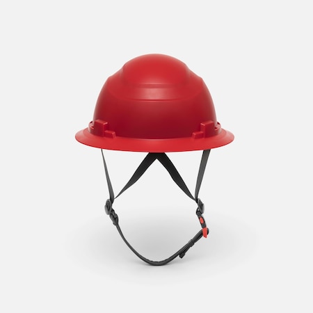 Ironwear Type 2 Class E Full Brim Safety Helmet w/ Chin Strap, Red 3968-R