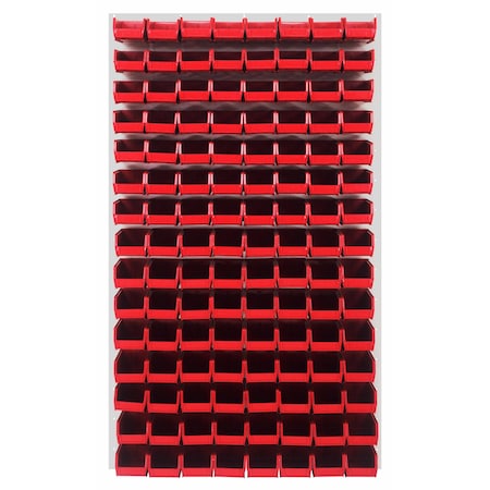Quantum Storage Systems 36X61 HC LOUVERED PANEL W/120 BINS RED QLP-3661HC-220-120RD