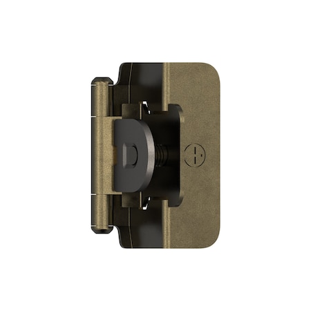 Amerock 1/2in 13 mm Overlay Double Demountable Burnished Brass Hinge - 1 Pair BPR8704BB