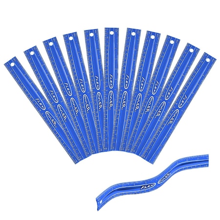 Lockermate By Bostitch Flexi Rulers, 12-inch Flexible Non-Breakable Ruler, 12-Pack, Blue 01137-BLUE