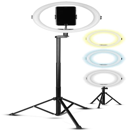 Squatz 11 in LED 12W Selfie Ring Light with Wired Control, 3 Color Modes, 10 Brightness Levels, Tripod SQTCK-1