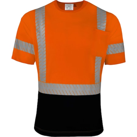 Ironwear Class 3 Hi Vis Two Tone Short Sleeve T-Shirt with Segmented Reflective Tape, Orange, Medium 1840-O-MD