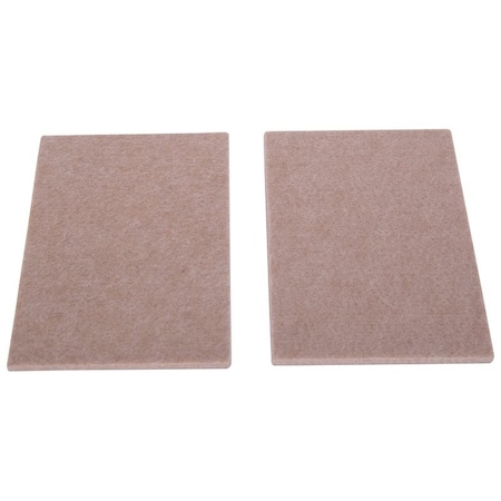 Prosource Furniture Pad, Felt Cloth, Beige, 4-1/2 x 6 in Dia, 4-1/2 in W, 3/16 in Thick, Square FE-S105-PS