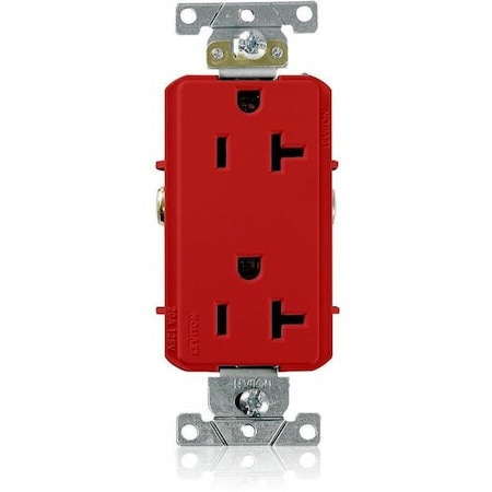 Leviton DPl Dup Rec 20A 125V Self-Gr Red 16352-R