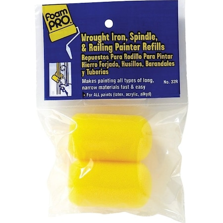Foampro Painter Refill, 1/4 in Thick Nap, 2-1/2 in L, Foam Cover 32R