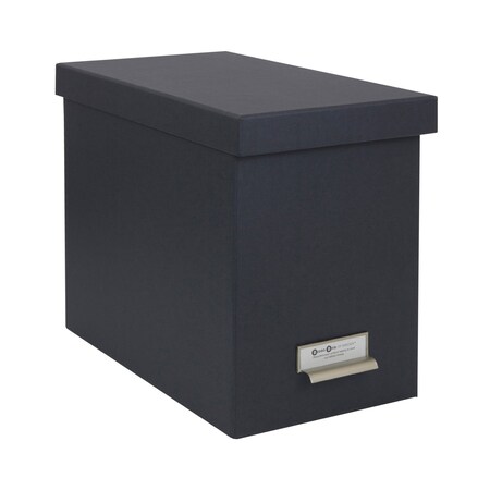 Bigso John Fiberboard Label Frame Desktop File Storage Box, 10.2 x 7 x 13 in, Dark Grey, 2PK 954145644