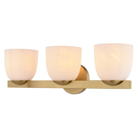 Vaxcel Bosworth 3-Light Bathroom Light, Brass W0562