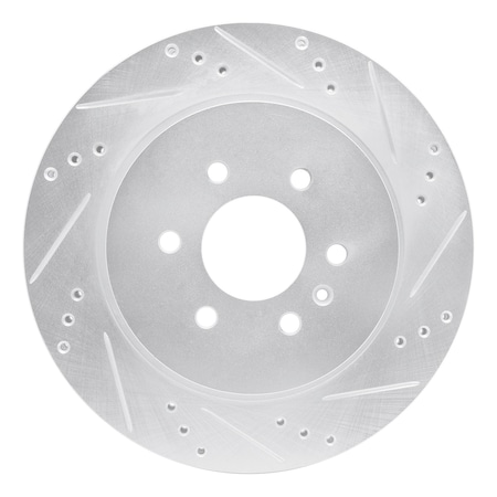 Dynamic Friction Co DFC Brake Rotor - Drilled and Slotted - Silver 631-46044R