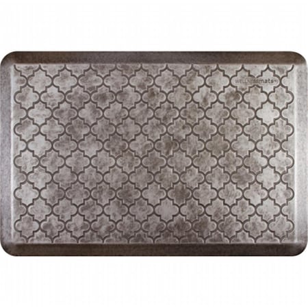 Wellnessmats WellnessMats  Estates Trellis Kitchen Mat - Silver Leaf- 3 L x 2 W ft. ET32WMRSL