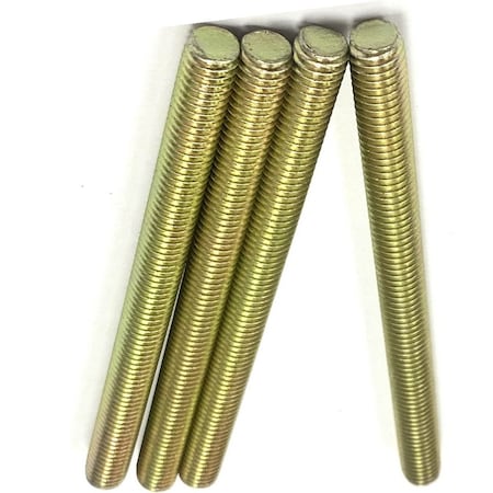 Zmg Fasteners Plus 1/4 - 28 X 2" FULLY THREADED STRAIGHT ROD SAE GR 8 J429 ZINC TRIVALENT YELLOW 2045949