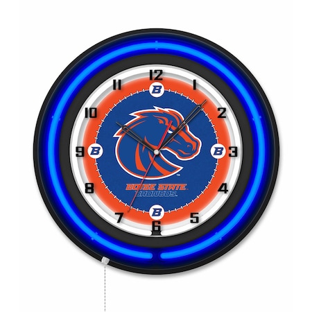 Holland Bar Stool Boise State University 19 Double Neon Wall Clock Clk19BK