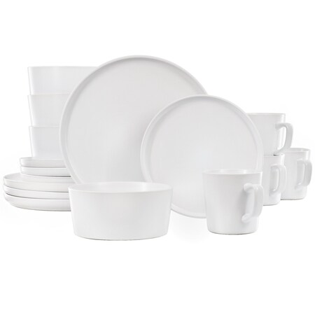 Elama Luxmatte White 16 Piece Dinnerware Set EL-LUXMATTE-16-WHT