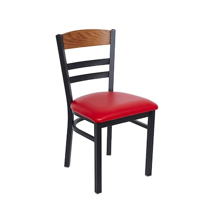 Bfm Seating Barrick Steel Wood Back Chair - Grade 2 Upholstered Seat, Autumn Ash Back - Sand Black Finish 2165CVNS001-AASB