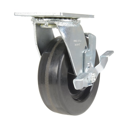 Vestil Phenolic Swivel With Brake Caster 6 In. Diameter x 2 In. Width 1200 Lb. Capacity Black CST-VE-6X2PH-SWB