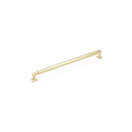 Schaub 12in Center to Center Haniburton Appliance Pull Unlacquered Brass Finish 482-UNBR
