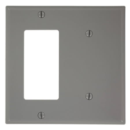 Leviton Combination Wallplate, Standard Size, Gang 2, Gray 80708-GY
