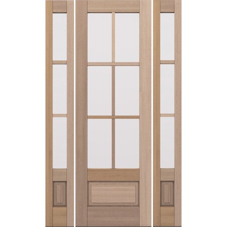 Doornmore G7506, 61.25" x 98" ( 32" Door + 2x12" Side) Left Hand, Mahogany SDL 6 Lite, 3/4 Lite Exterior Door G7506-SW-3296-G7503-SL_1-2_LI