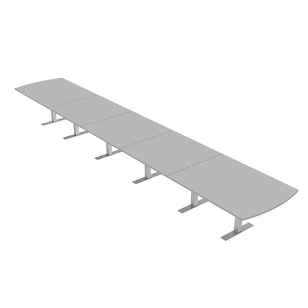 Skutchi Designs 22ft Conference Table W/ Power Unit | 22 Person Modular Arc Rectangle Meeting Table | Harmony Series HAR-AREC-48X264-T-U779-NA