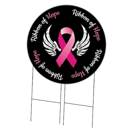 Signmission Ribbon Of Hope Double Sided Corrugated Plastic Circle Yard Sign C-36-CIR-DS-WS-Ribbon of Hope