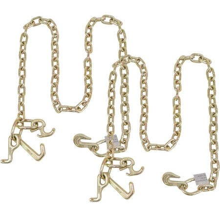 Mytee Products 5/16in x 6ft Grab Hook Tow Chain w/ RTJ Clusters & Grab Hook, G70, 2PK CH5166-GH-RTJx2